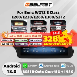 4G Carplay Android 13 Auto Car radio For Mercedes Benz W212 E-Class NTG 4.0 4.5 5.0 E200 E230 E260 E300 S212 Multimedia player