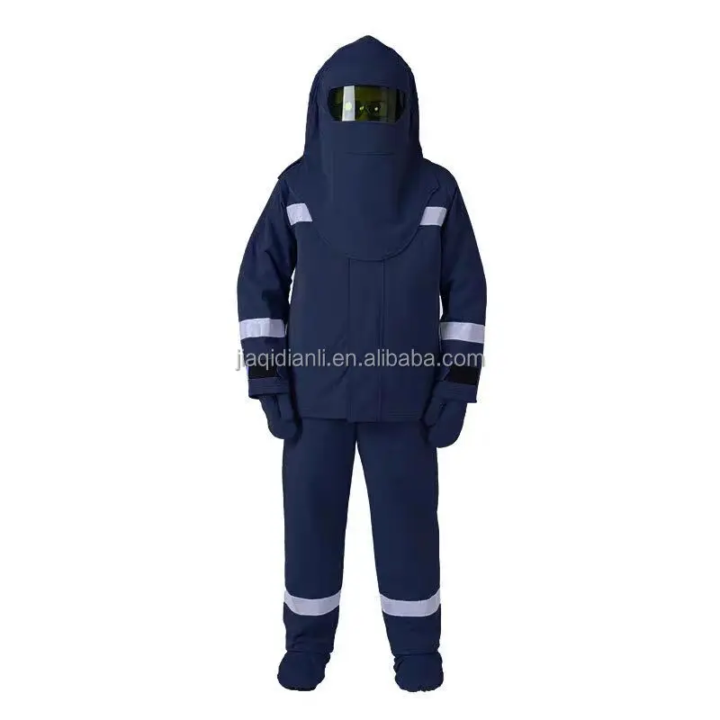 Arc Preventive Workwear Comfortable Fireproof Aramid Fiber Coveralls Electric Vehicle Industry Protective Serged Seams Specialty