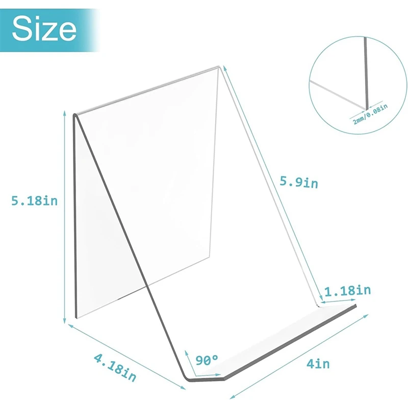 12 Piece Book Stand,Clear Book Display Easel Transparent Acrylic For Displaying Comic Books Albums