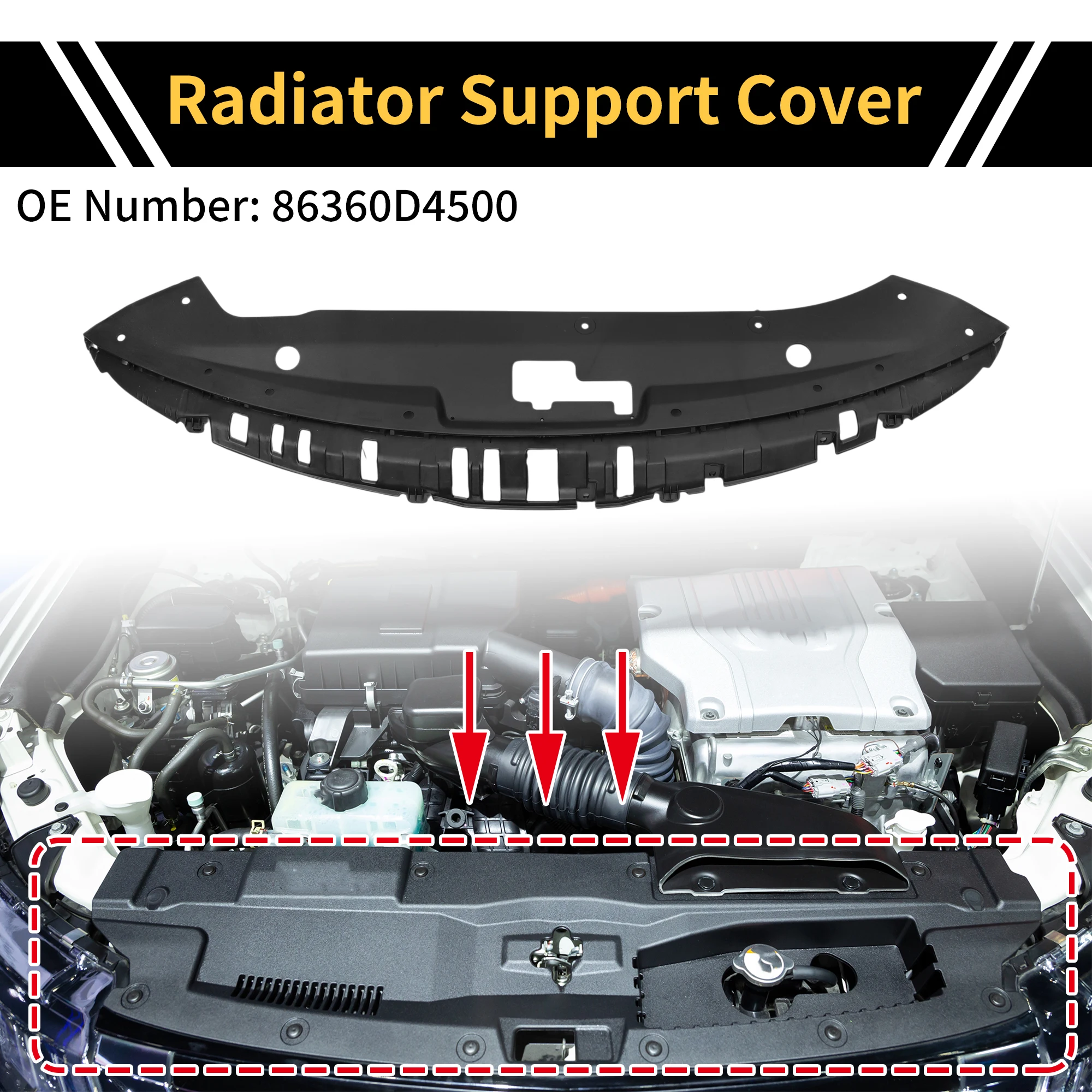 UXCELL Coperchio supporto radiatore per Kia Optima 2019-2020 No.86360D4500/86360D5500 ABS