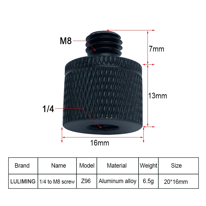 1/4-20 to M4 M5 M6 M8 M10 M12 Conversion Screw Projector Bracket Adapter Ballhead Camera Tripod Photography Conversion Screw