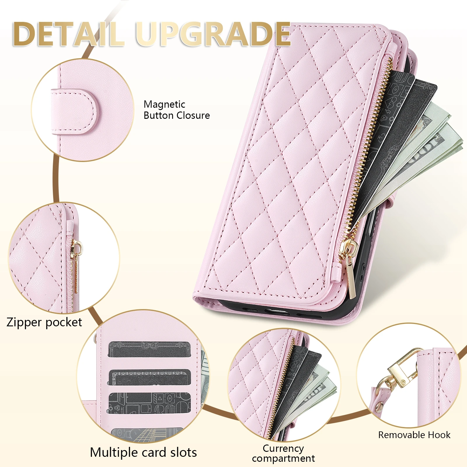 Wallet Small Fragrance Zipper Card Slot Magnetic Flip Leather Case For Samsung Galaxy S21 Ultra S21 FE S20 Plus S20 FE A23 M13
