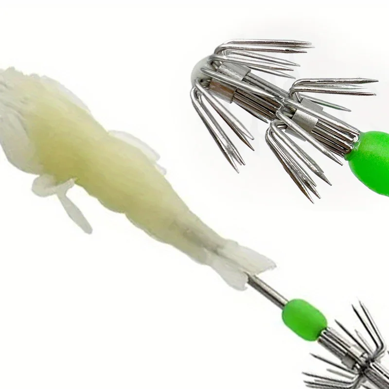 Ackibbik 5 قطعة 12/15/18 سنتيمتر الحبار مظلة هوك الفولاذ المقاوم للصدأ الروبيان هوك الكروشيه 2-Layer الحبار مظلة الصيد السنانير المياه المالحة