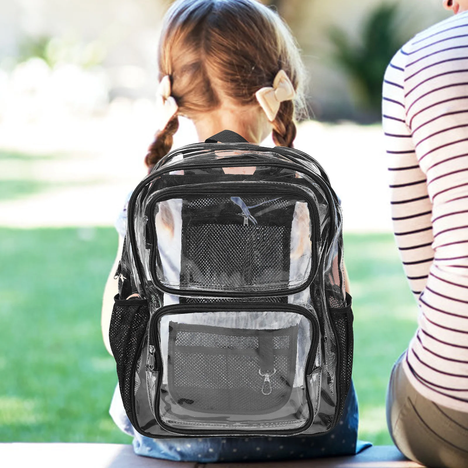 Waterproof Clear School Rucksack Spacious PVC Backpack for Outdoor Commute Transparent Bag for Men Women Daily Use Stadium