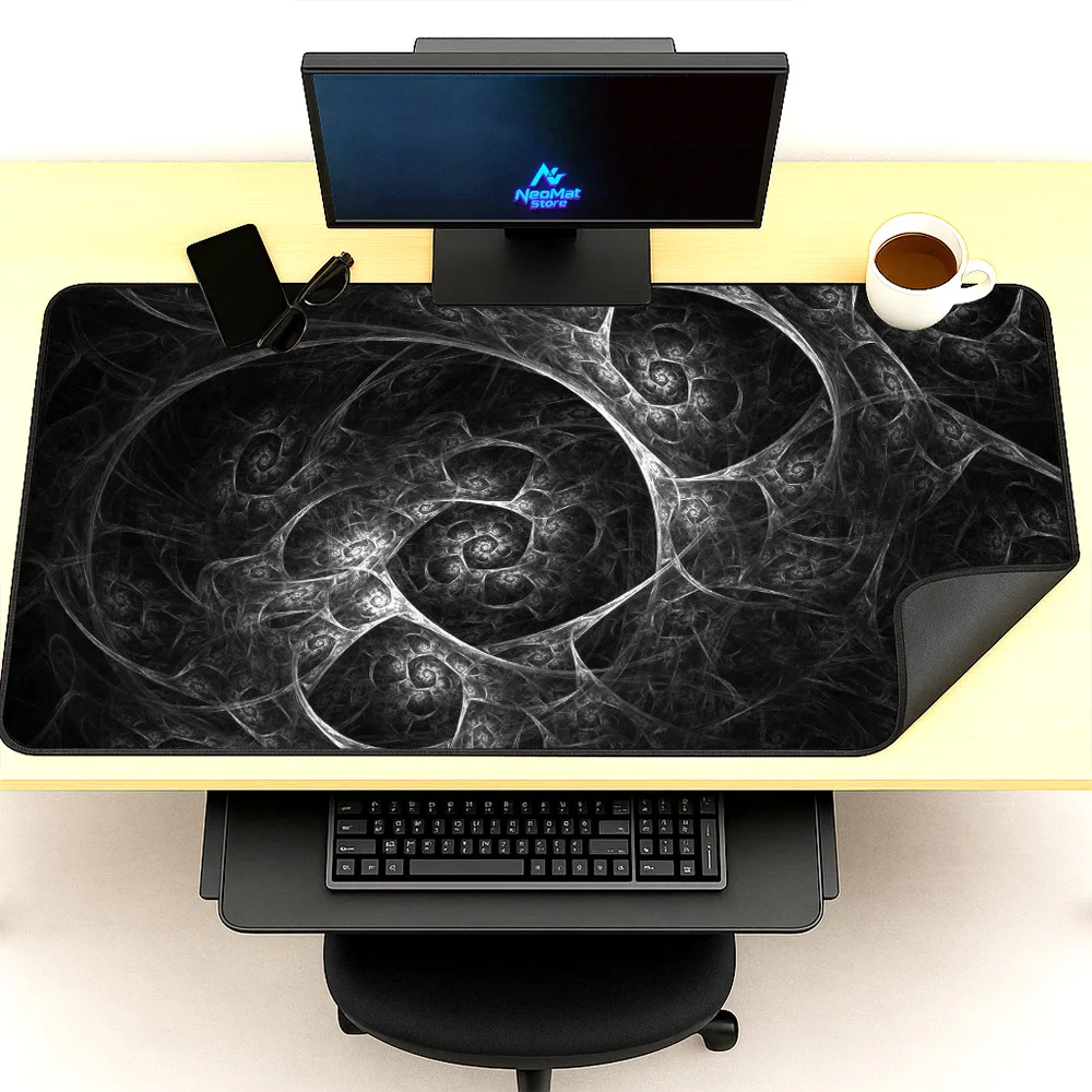 

Large Extended Mouse Pad Black Desktop Accessories Keyboard Mat Non-slip Pad 1000mm 1200mm 1800mm Gaming Computer Table Mats