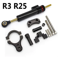 Carbon Steering Damper Stabilizer Motorcycle For Yamaha YZF R3 R25 MT25 YZFR3 Directional Dampers Mount Bracket Support Kit