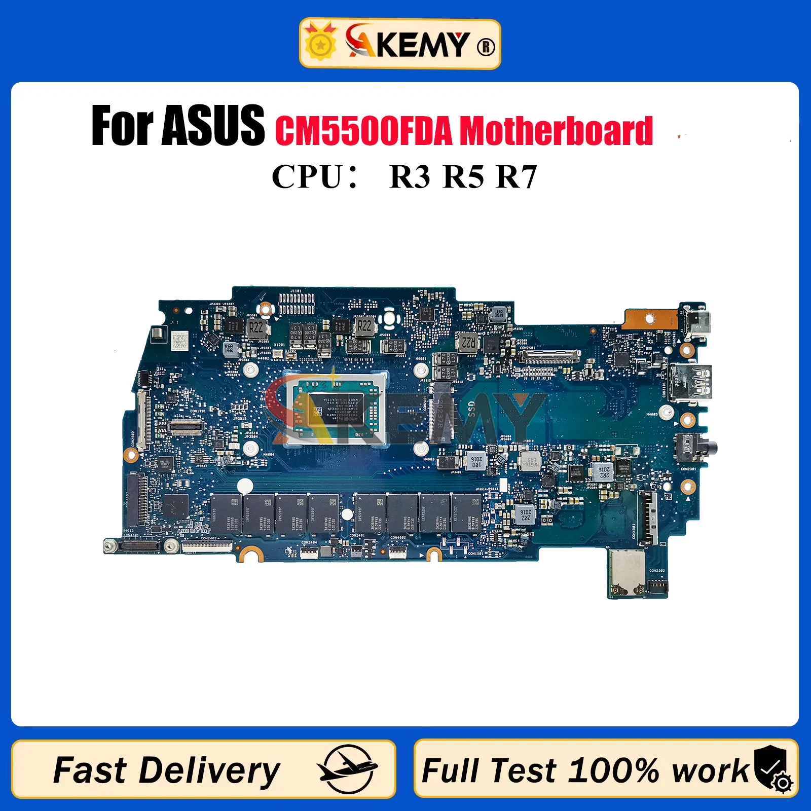 

CM5500FDA Laptop Motherboard For ASUS Chromebook CM5500F CM5500FDA Notebook Mainboard With R3 R5 R7 CPU 100% tests OK fast ship