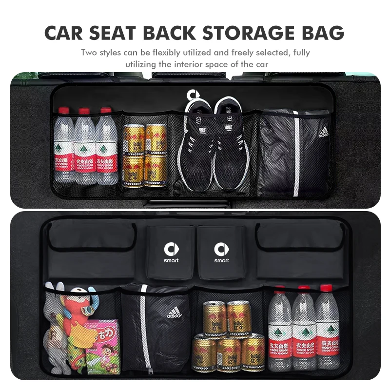 

Car Back Seat Hanging Storage Box Organizer Phone Pocket Pouch For Smart EQ Cabrio Crossblade ROADSTER City-Coupe 452 454