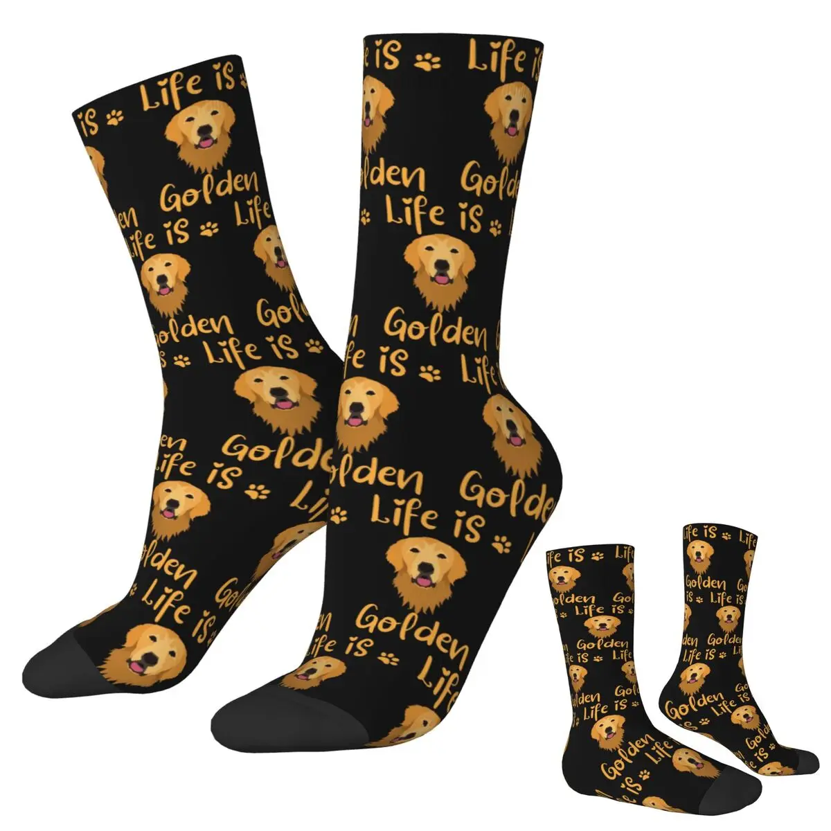 Носки с цитатой GOLDEN RETRIEVER, впитывающие пот чулки в стиле Харадзюку, всесезонные длинные носки, аксессуары, подарок на день рождения для мужчин и женщин