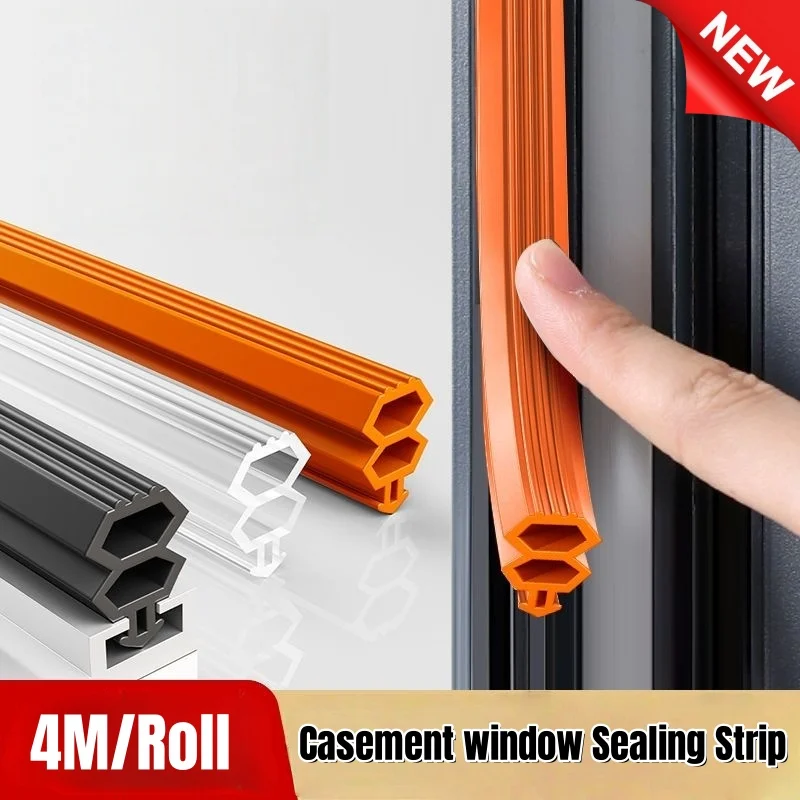 New TPE Casement Window Sealing Strip Plastic Steel Window Seal Card Slot Weatherstrip Door Weather Stripping Draft Stopper