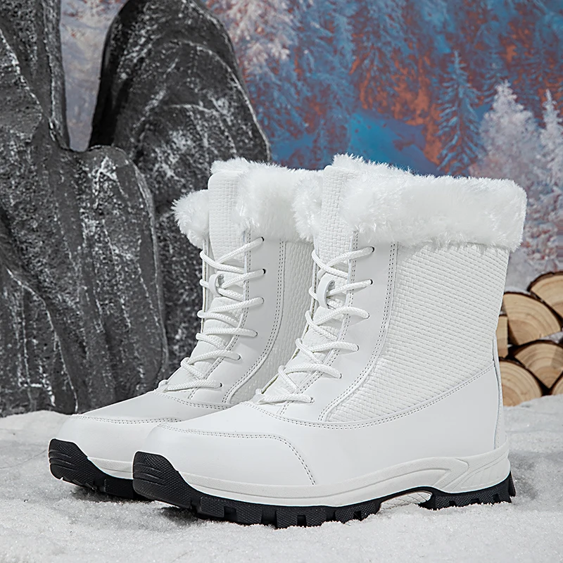 Winter High Top Men Snow Boots Outdoor Waterproof Non-slip Hiking Boots Lightweight Warm Man Cotton Boots High Quality Men Shoes