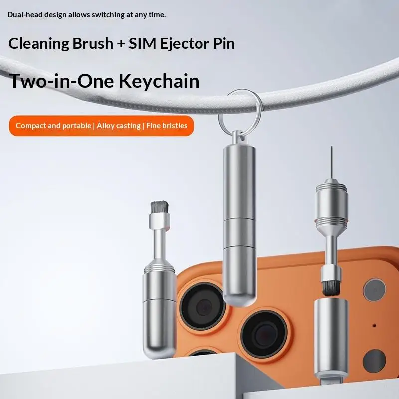 2IN1 Card Tray Removal Tool Eject Pin Earbuds Cleaning Brush Reset Tools Needle Opener Cleaner Pen Kit For Phone