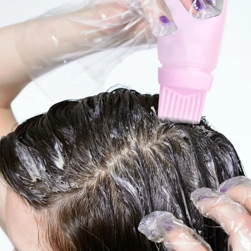 

3-цветный салонный аппликатор для масла для волос, бутылка для профессиональной парикмахерской, расческа для окрашивания, бутылки для парикмахерской, принадлежности для окрашивания