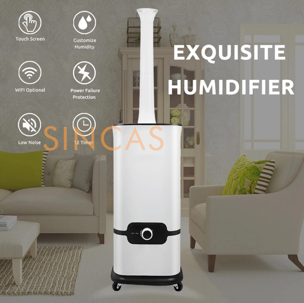 16L Large Capacity Humidifier Industrial Ultrasonic Mist Maker Commercial Supermarket Fruit Fresh-Keep Air Mute Humidifier