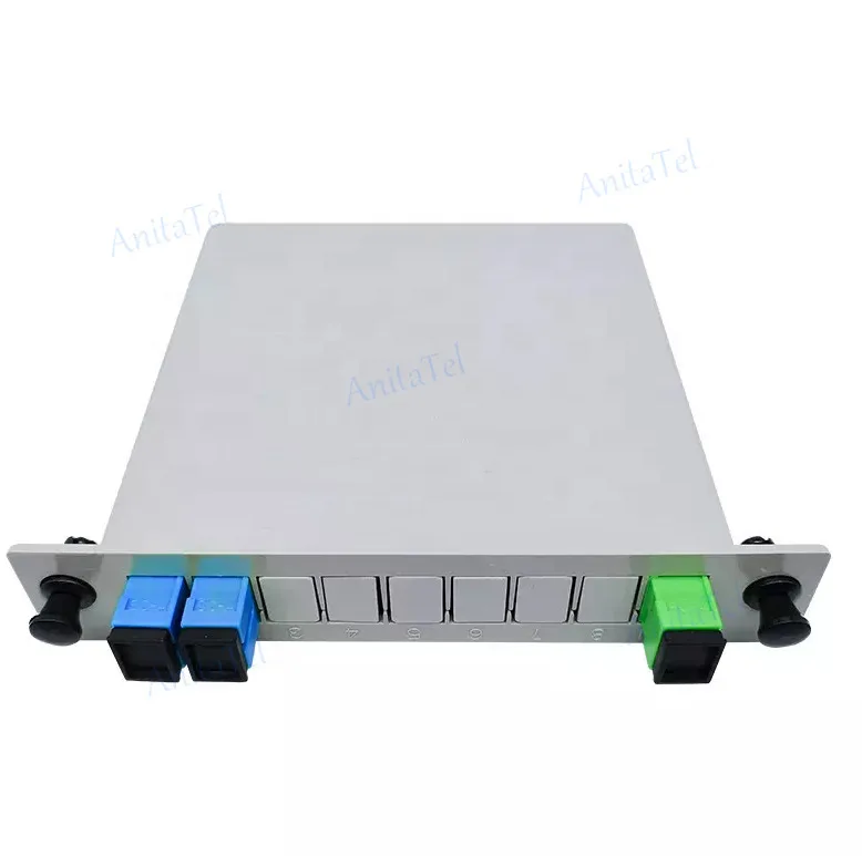 SC APC Fiber PLC Cassette Box With 1X2 Planar Waveguide Type Optical Splitter  FTTH