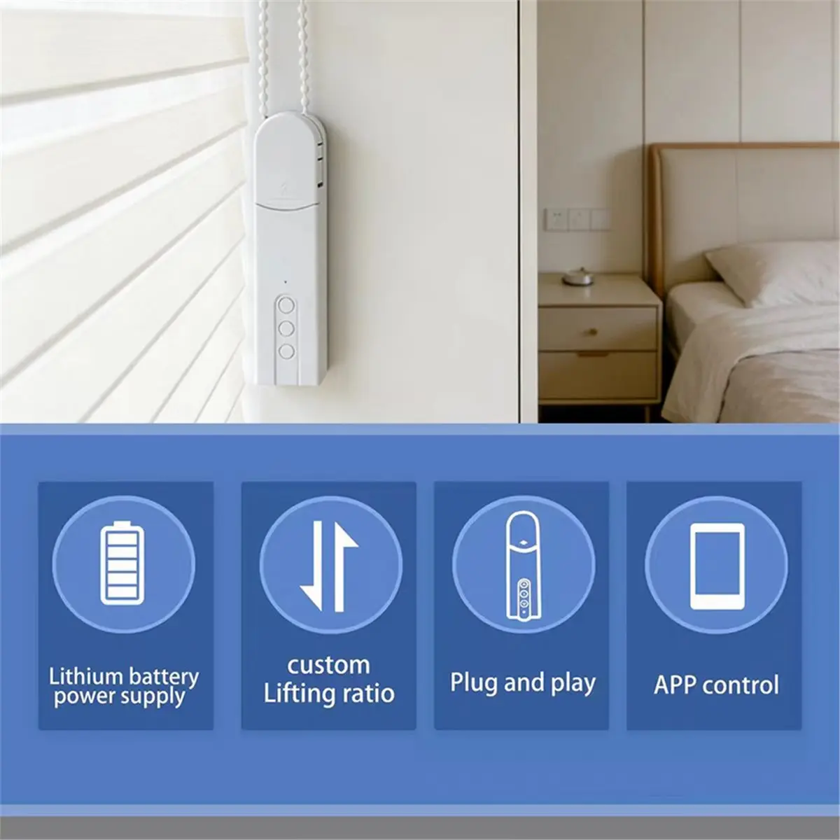 Smart WiFi Motor for Electric Blinds and Roller Shutters, Automatic Operation, and Remote Control Via App. EU Plug