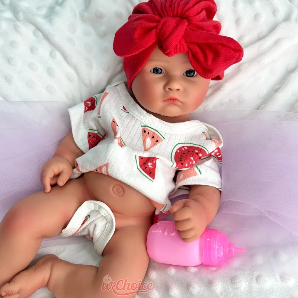 45cm Grubaska z otwartymi ustami, w całości wykonana z miękkiego silikonu, lalka reborn z realistycznymi detalami, pamiątka po ciążi lub zgubieniu dziecka.