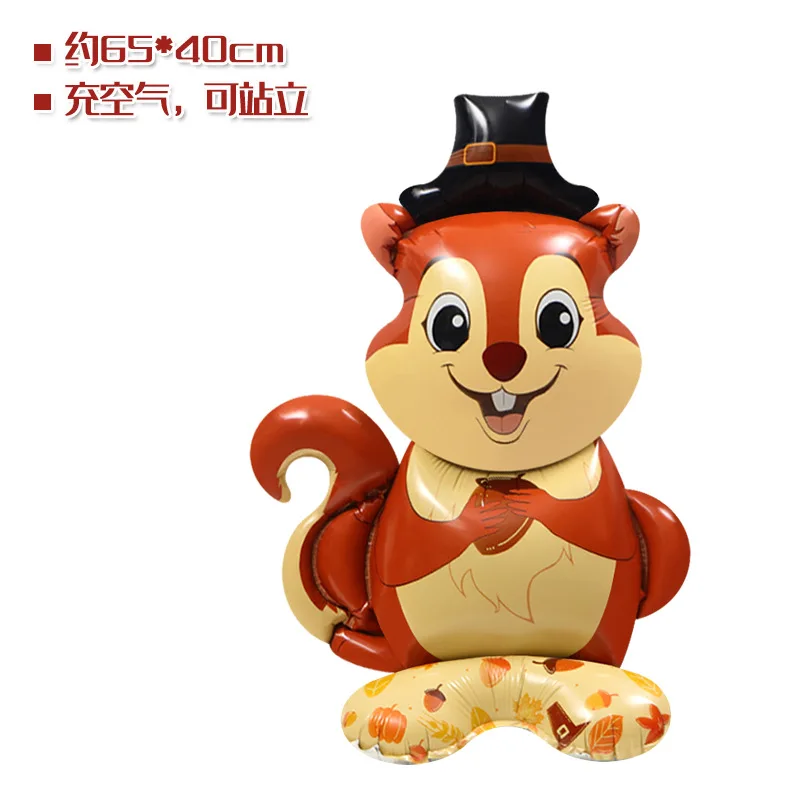 Cute Cartoon Squirrel Nut Foil Balloon Kids Favor Gifts Boys Girls Jungle Animal Theme Birthday Party Decoration Supplies