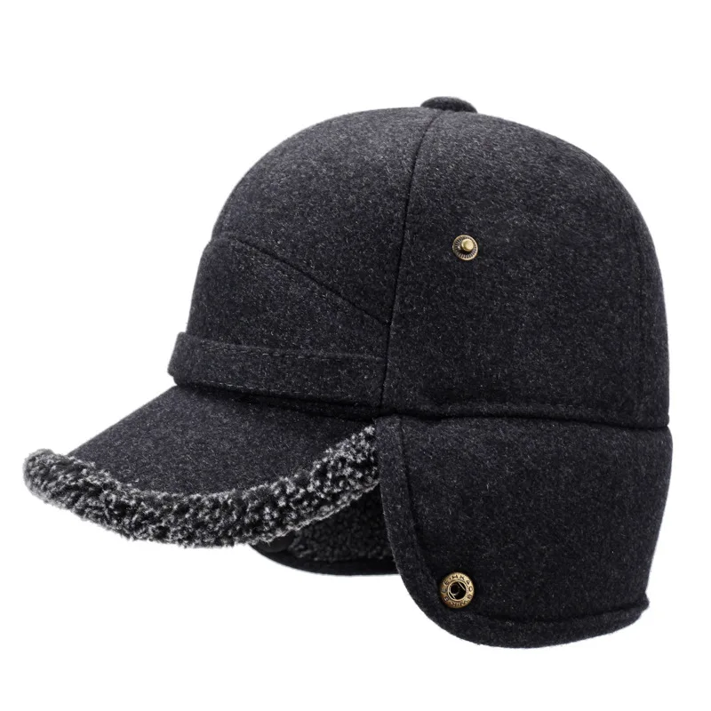 2026 Autumn /Winter New Warm Lei Feng Hat Men's Father Outdoor Leisure Thickened in The Elderly Fleece Hat Baseball Cap Ear Cap