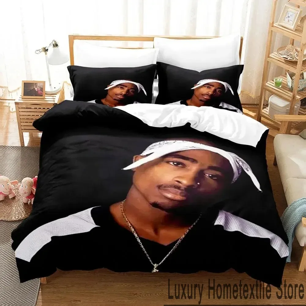 

3D Print Tupac Amaru Shakur 2 PAC Bedding Set Double Twin King Duvet Cover Comforter Pillowcase Boys Girls Adults Bedroom