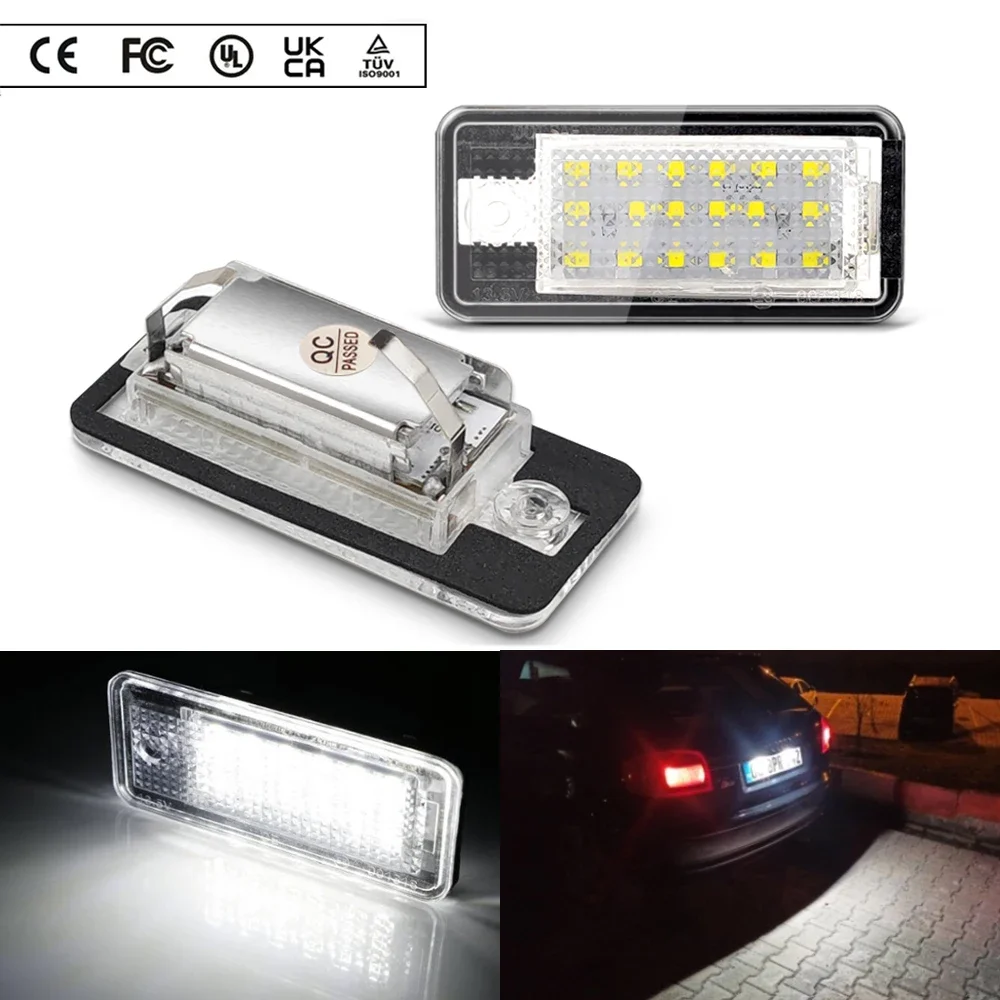 2pcs For Audi LED Number Plate Light A3 A4 S4 RS4 B6 B7 A6 RS6 S6 C6 S5 Q7 A8 S8 Avant Canbus Error Free License Plate Lamp