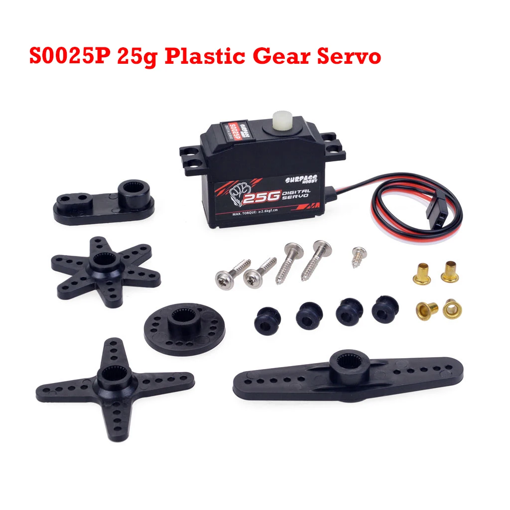 SurpassHobby S0025M 25g Metal Gear Servo S0025P 25g Plastic Gear Servo For 1/12 RC Car Aircraft RC Boat Robot Parts