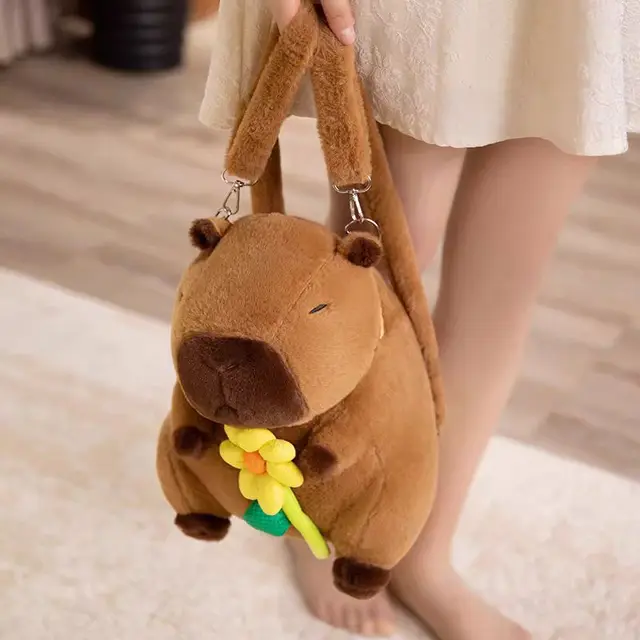 Cute Capybara Plush Backpack Funny Cartoon Capybara Shoulder Bag Student Fur Bag Plush Capybara School Bag for Kids Cute Capybara Plush Backpack Funny Cartoon Capybara Shoulder Bag Student Fur Bag Plush Capybara School Bag for Kids