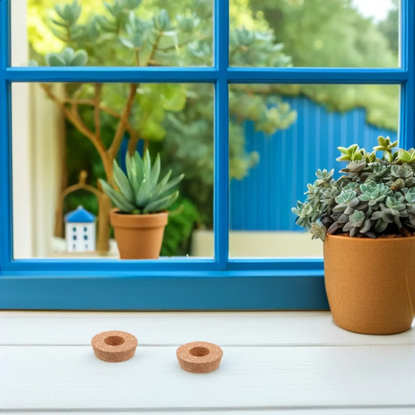 10Pcs Hydroponic Vase Cork Lids Plant Stopper 6.5cm Center Hole Glass Planter Corks Replacement for Water