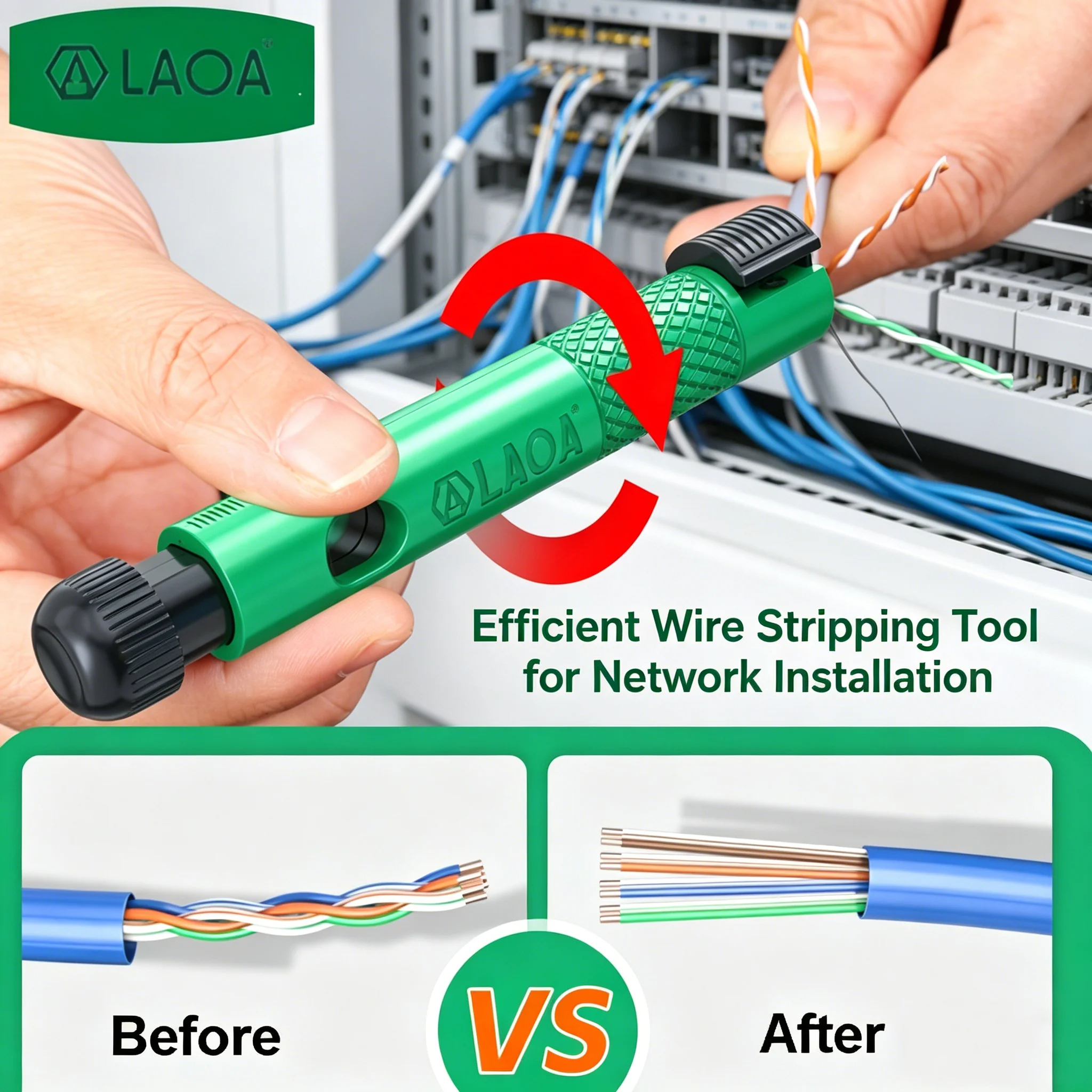 LAOA Network Cable Untwist Tool Cat5/6/7 Cable Straightener Wire Pair Separator Combing Tool for RJ45 Crystal Head Installation