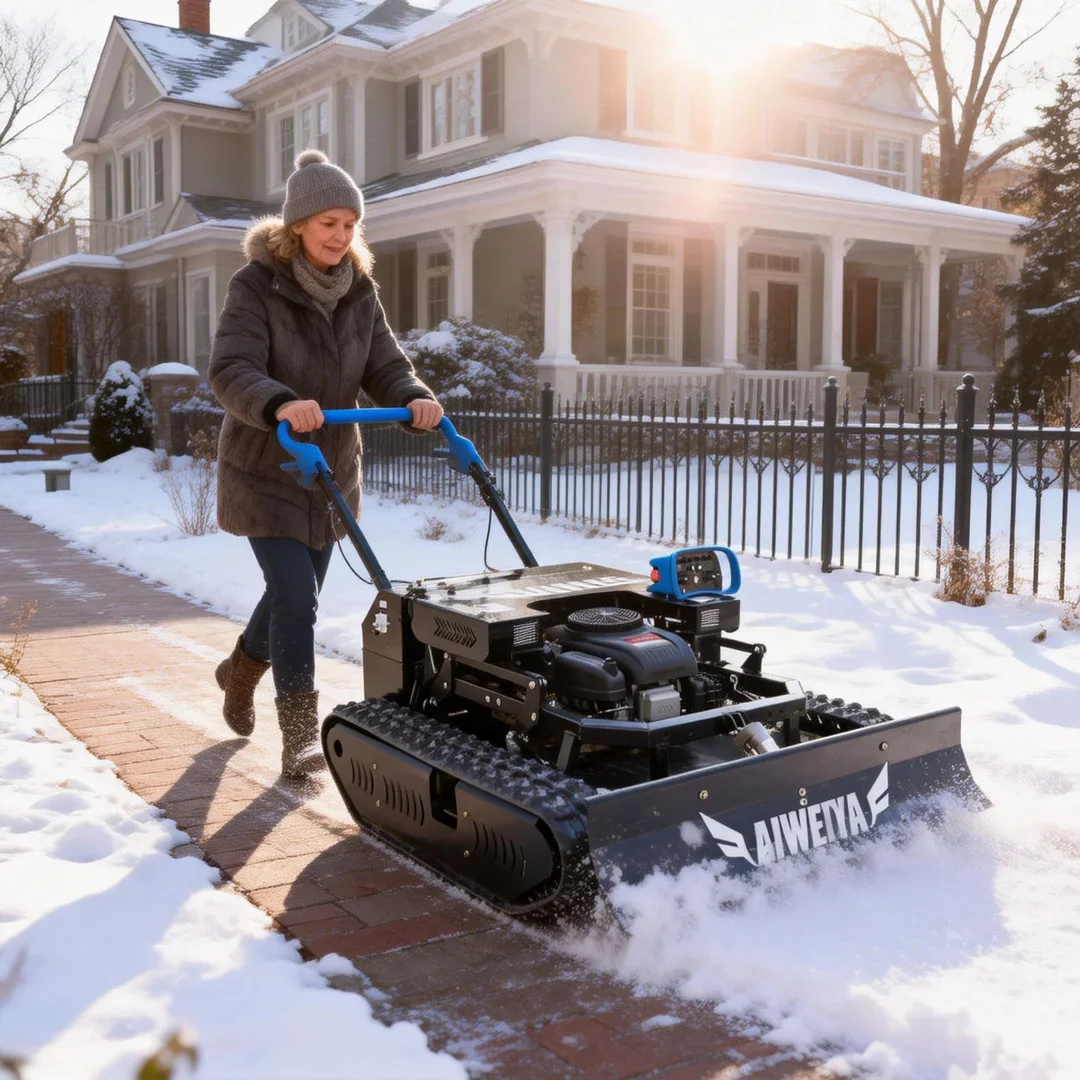 

Customized Factory Direct Lawn Mower LONCIN 452CC Engine Remote Control Adjustable Cutting Width Free Snow Shovel