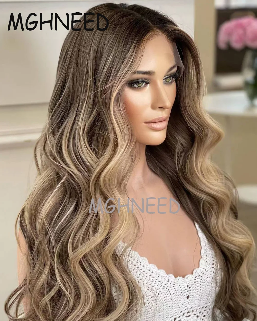 Blondes Highlight 13x4 13x6 360 Echthaar Perücken brasilia nische Remy Ombre braune Spitze Perücke