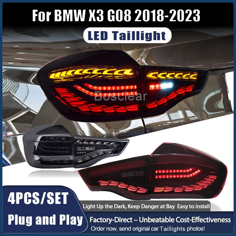 

Светодиодные задние фонари для BMW X3 G01 G08 2018 2019 2020 2021 2022 Plug and Play DRL Задние фонари с сигнальным поворотом тормоза в сборе