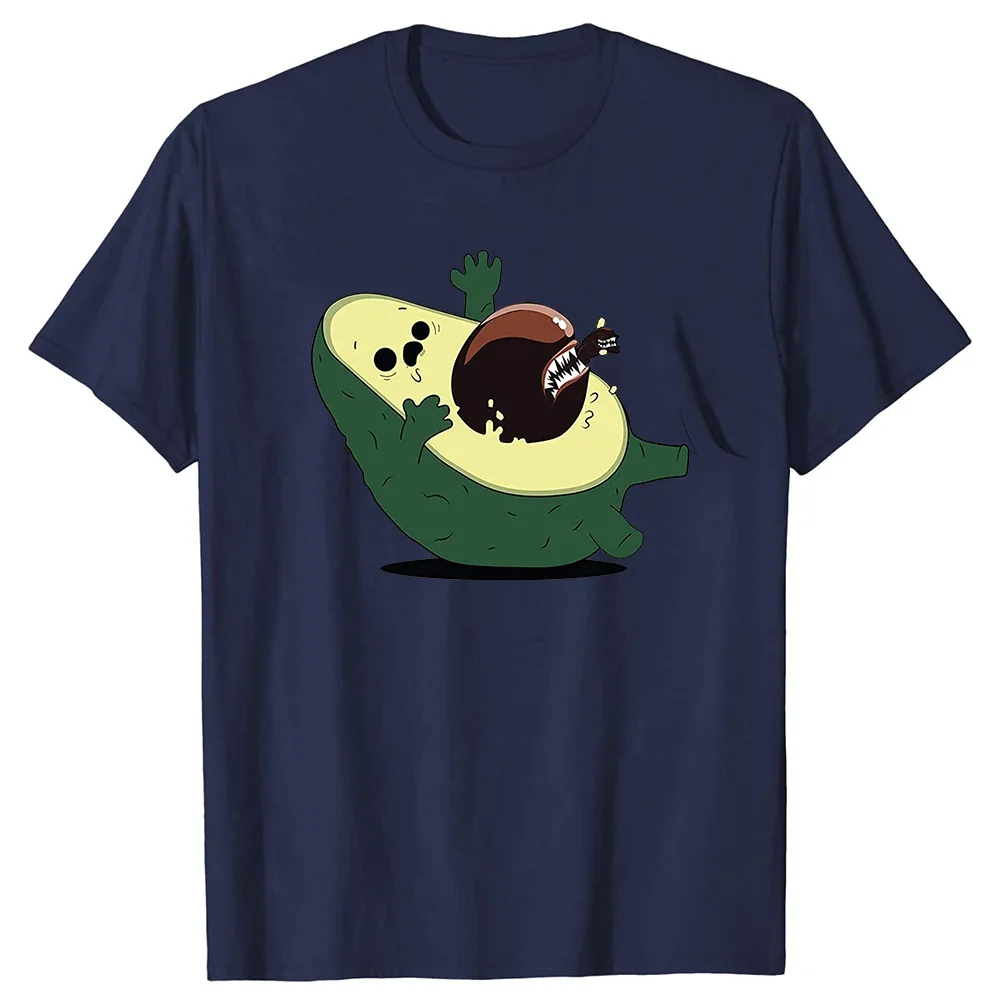 Graphic Cotton Streetwear Short Sleeve Birthday Gifts Summer Style Vegan T-shirt Funny Avocado Alien T Shirts  Mens Clothing