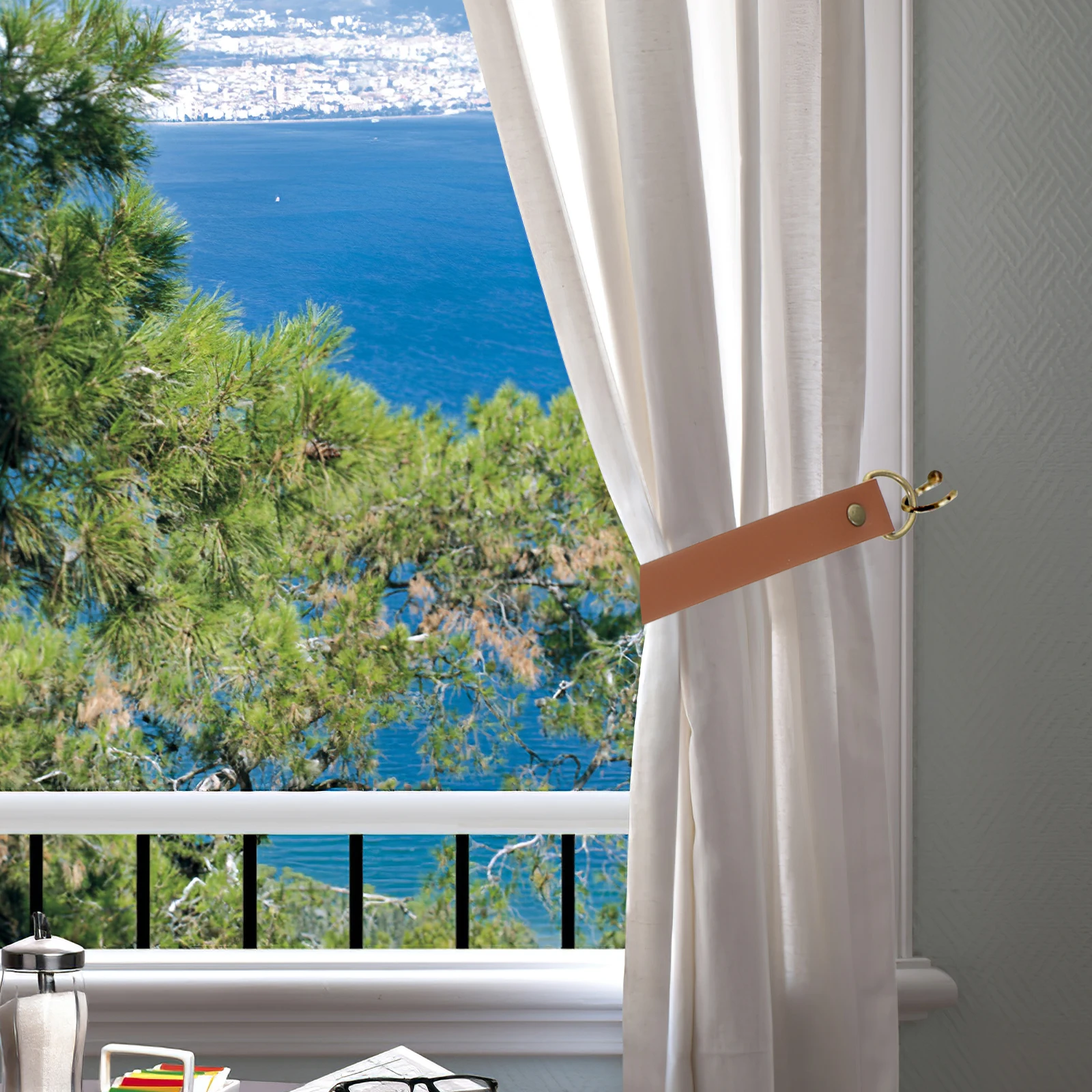 

1Set Curtain Tie Back PU Modern Style Decorative Tiebacks for Living Room Bedroom Hotel Window Drapery Holdback Home