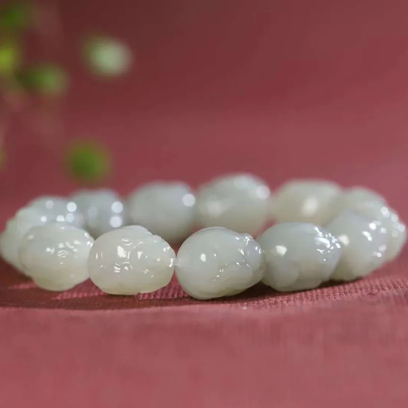 Natural Hetian Russian Old Material Men'S Jade Pixiu Bracelet