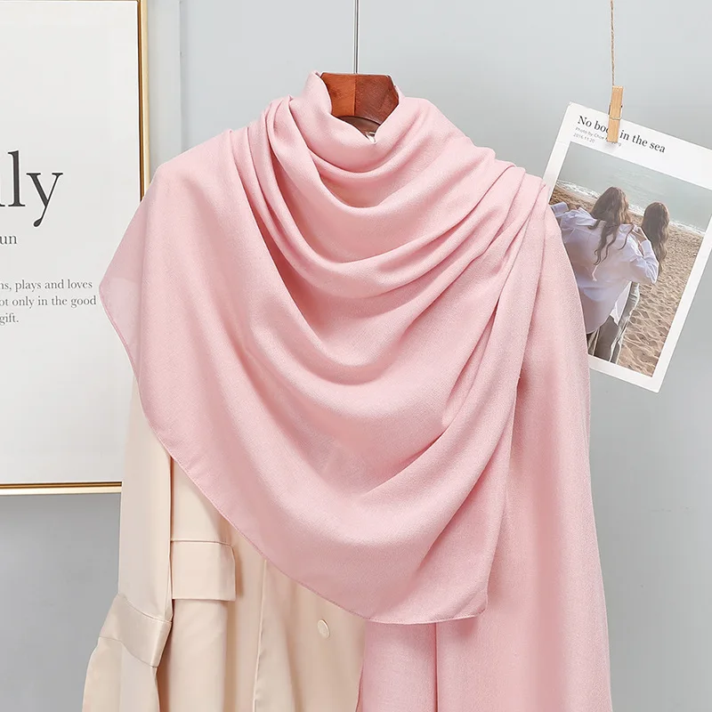 Plain Solid Cotton Scarf for Women Winter Warm Tassel Linen Pashmina Scarves Hijab Lady Foulard Shawls Wraps Female Bandana New