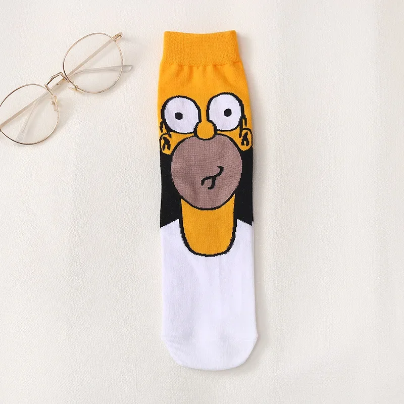 Personality novel and interesting cartoon cartoon pattern socks women men new 2021 happy socks Harajuku combed cotton Sokken