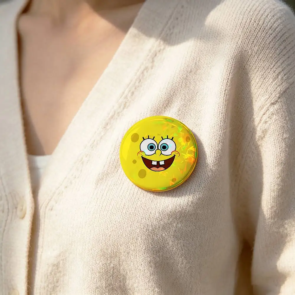 Cute S-SpongeBobs Badge Pins For Friend, Backpack, Clothing, Collectible Accessories, Jewelry Gift