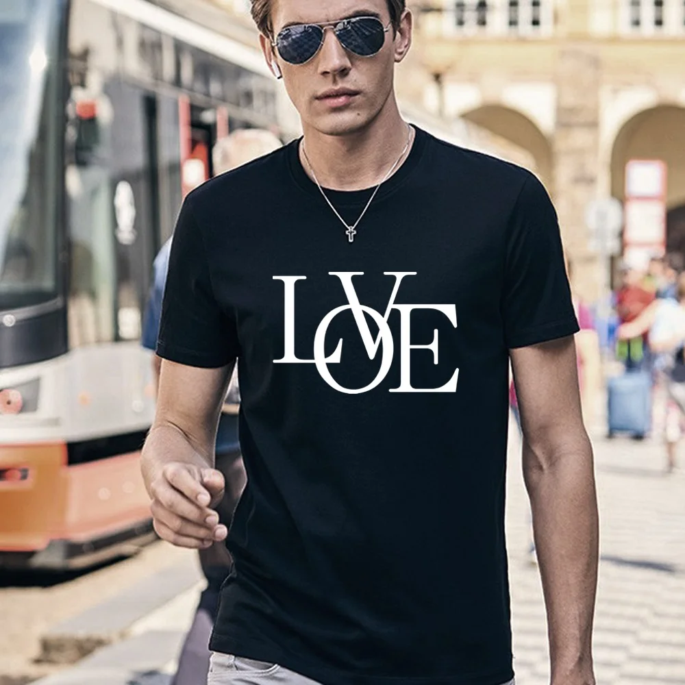 Men Clothes Summer Fashion T-shirts Short-sleeved Text Print Casual O-neck Tops All-match Black Male Clothing Harajuku T Shirt