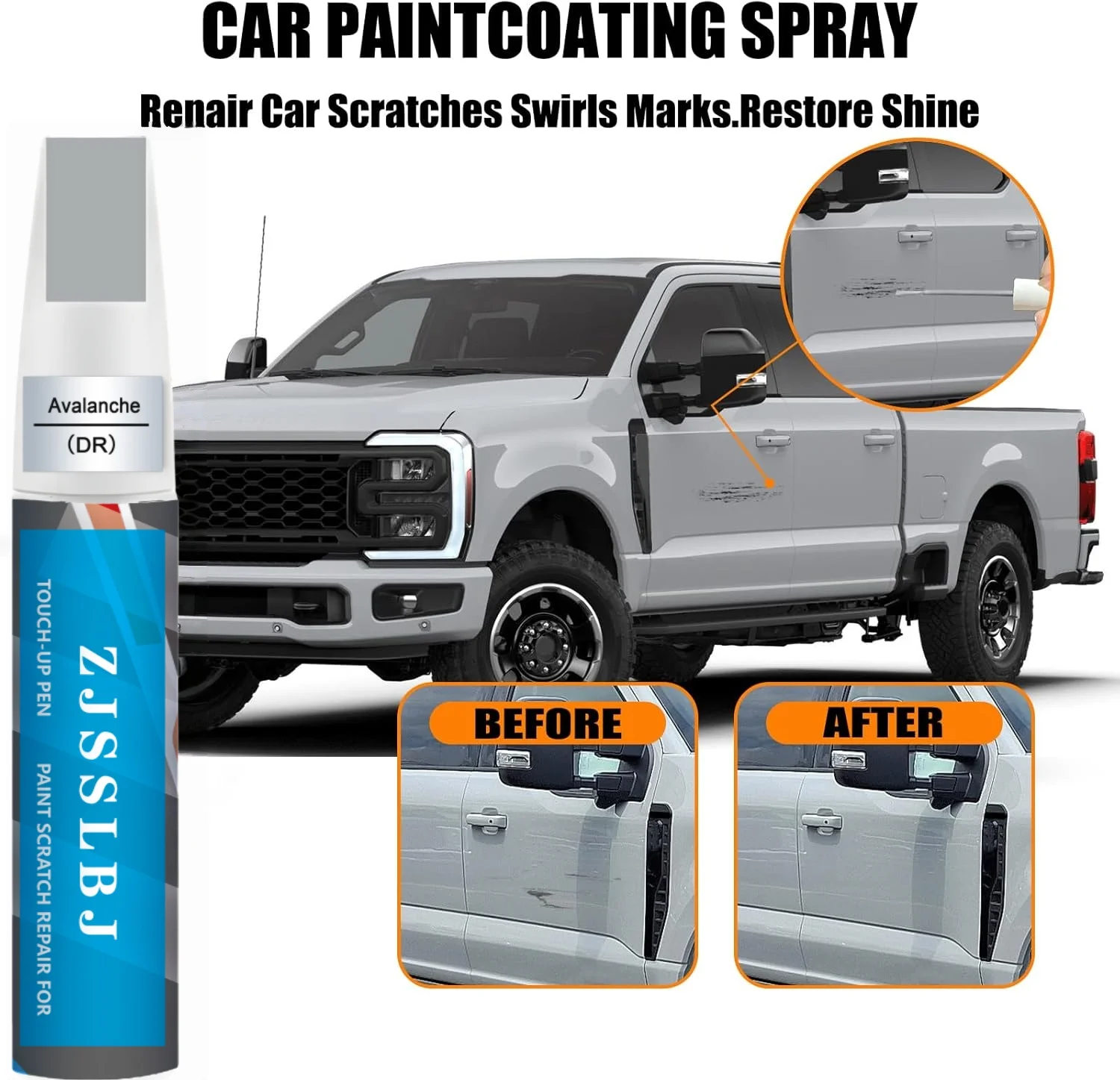 Avalanche(DR) for Ford Touch Up Paint, Car Scratch Remover for Nicks and Chips Repair, 2-In-1 Quick & Easy Fix Car Scratch Repai