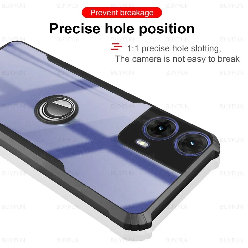 Funda de teléfono acrílica con soporte de anillo para motocicleta, carcasa protectora a prueba de golpes para Moto G85, 2024, 6,67 pulgadas, 85G, 85G, G85moto