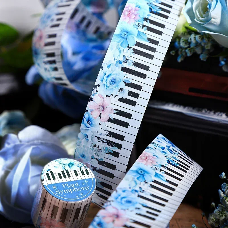 

1 рулон, наклейки для справочника, клейкая фоновая лента, ПЭТ, ботанический альбом для вырезок, симфония, винтажный цветок, украшение 40 мм * 2 м