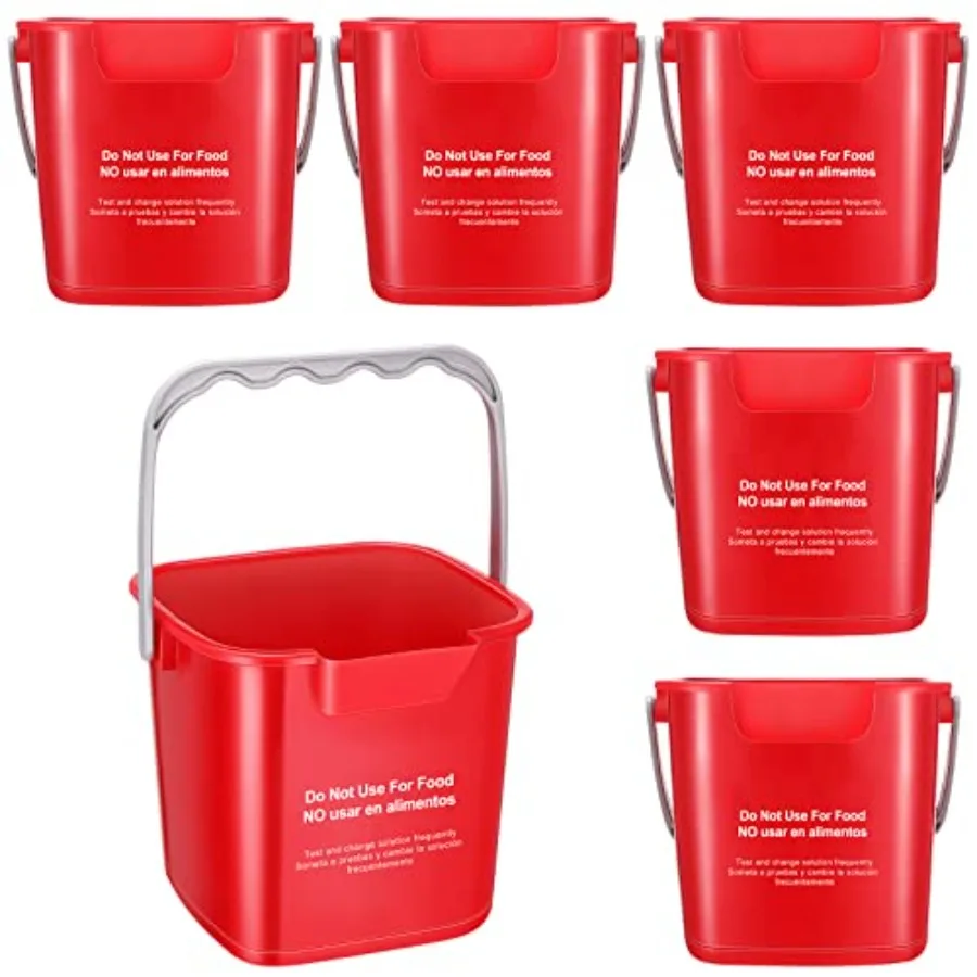 

6 Pcs 3 Quart Cleaning Bucket Small Sanitizing Square Bucket Detergent Pail for Home Commercial Restaurant Kitchen Office Schoo