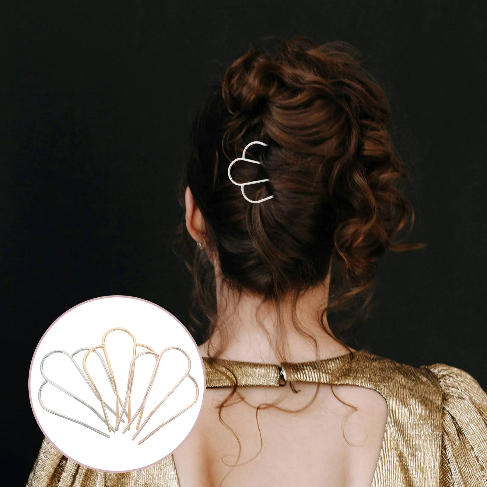 

Набор из 3 металлических заколок для волос: французские шпильки M-образной формы, легкие U-образные заколки-гребни для надежной укладки причесок, для длинных и коротких волос, для женщин и девушек