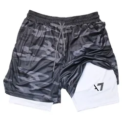 Fashion Men Clothes Jogger Sports Shorts Brand Print Compression Casual Shorts Mens Gym Fitness Training Pants Running Shorts