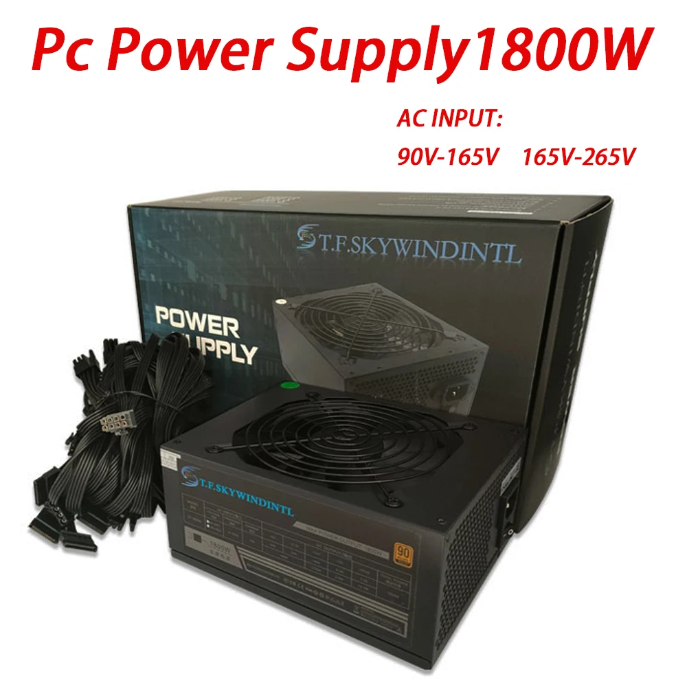

Miner Power Supply 1800W Rated Power Supply Bitcoin Miner PC Power Supply 95% High Efficiency For BTC Bitcoin ETH Miner