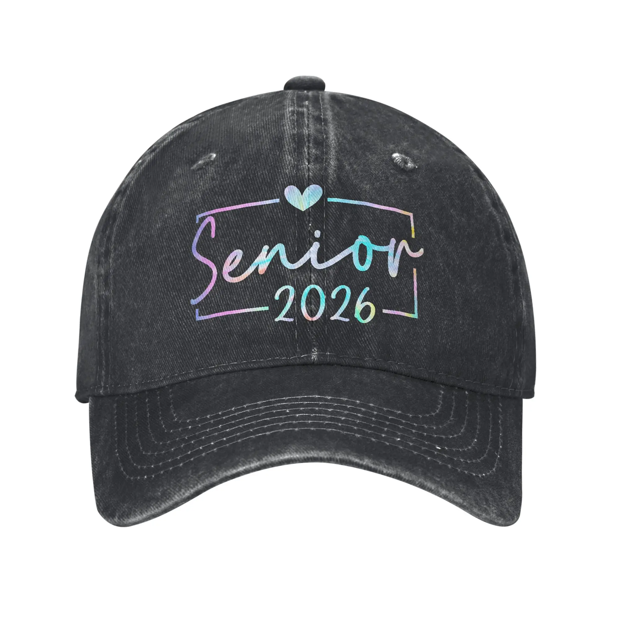 Men Women Class of 2026 Senior Graduation Print Hat Casual Distressed Washed  Baseball Cap Adjustable
