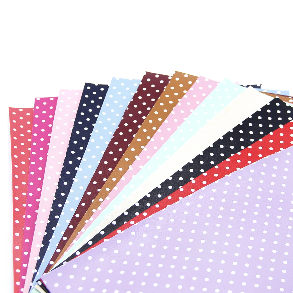 20*33cm Solid Color Faux Leather Sheets Dots Synthetic Leather For Bow DIY Hair Bow Bag Shoes Crafts,1Yc5712