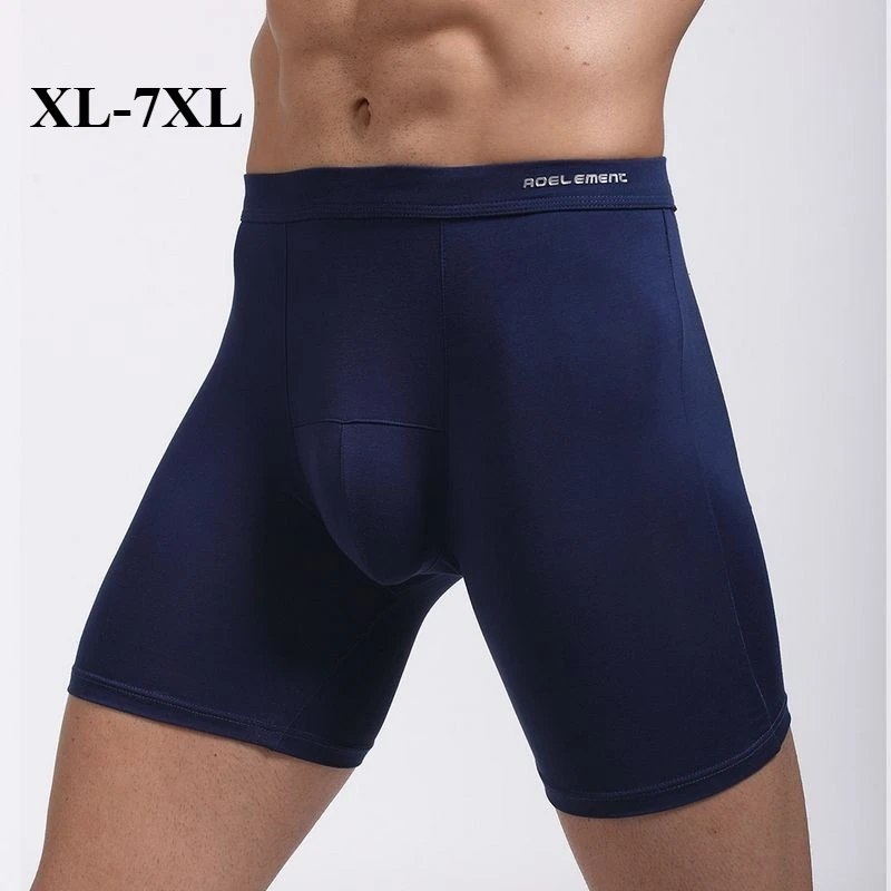 

XL-7XL Oversized Long Leg Boxer Shorts MenSports Extended Panties Running Anti-wear Underwear Quick-drying Bugle Pouch Underpant