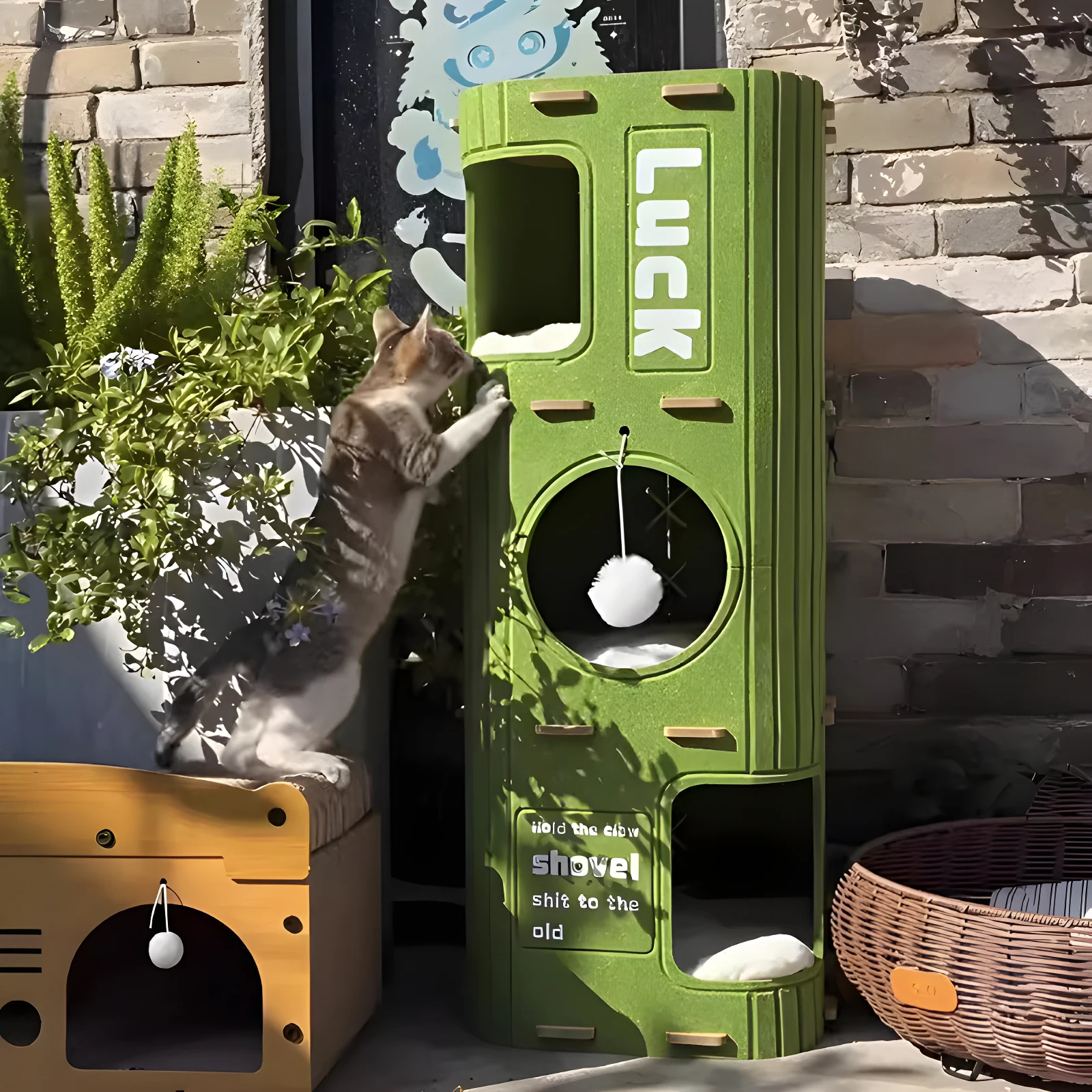Mehrstöckiges Katzennest Katzen-Klettergerüst Integriertes Geschlossenes Sicherheits-Katzenschlafnest Kratzfest Verschleißfest Vier Jahreszeiten – Detail 9